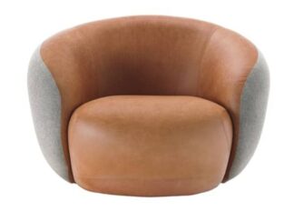 Fauteuil BOTERO Cuir + Tissu MADE IN ITALY