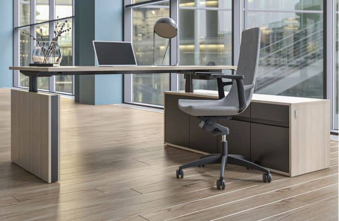 Bureau Direction MANAGER Electrique Noyer Top Access à Droite IDO – Image 3