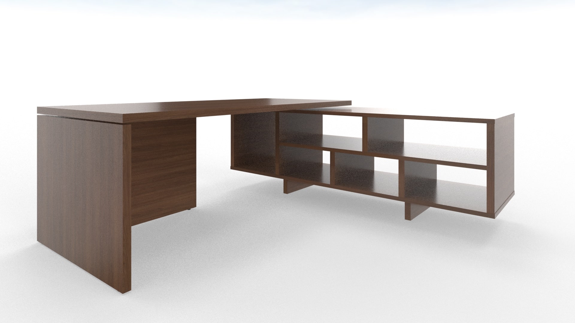 Bureau Manager avec Desserte à Droite Noyer LITHOS – Image 2