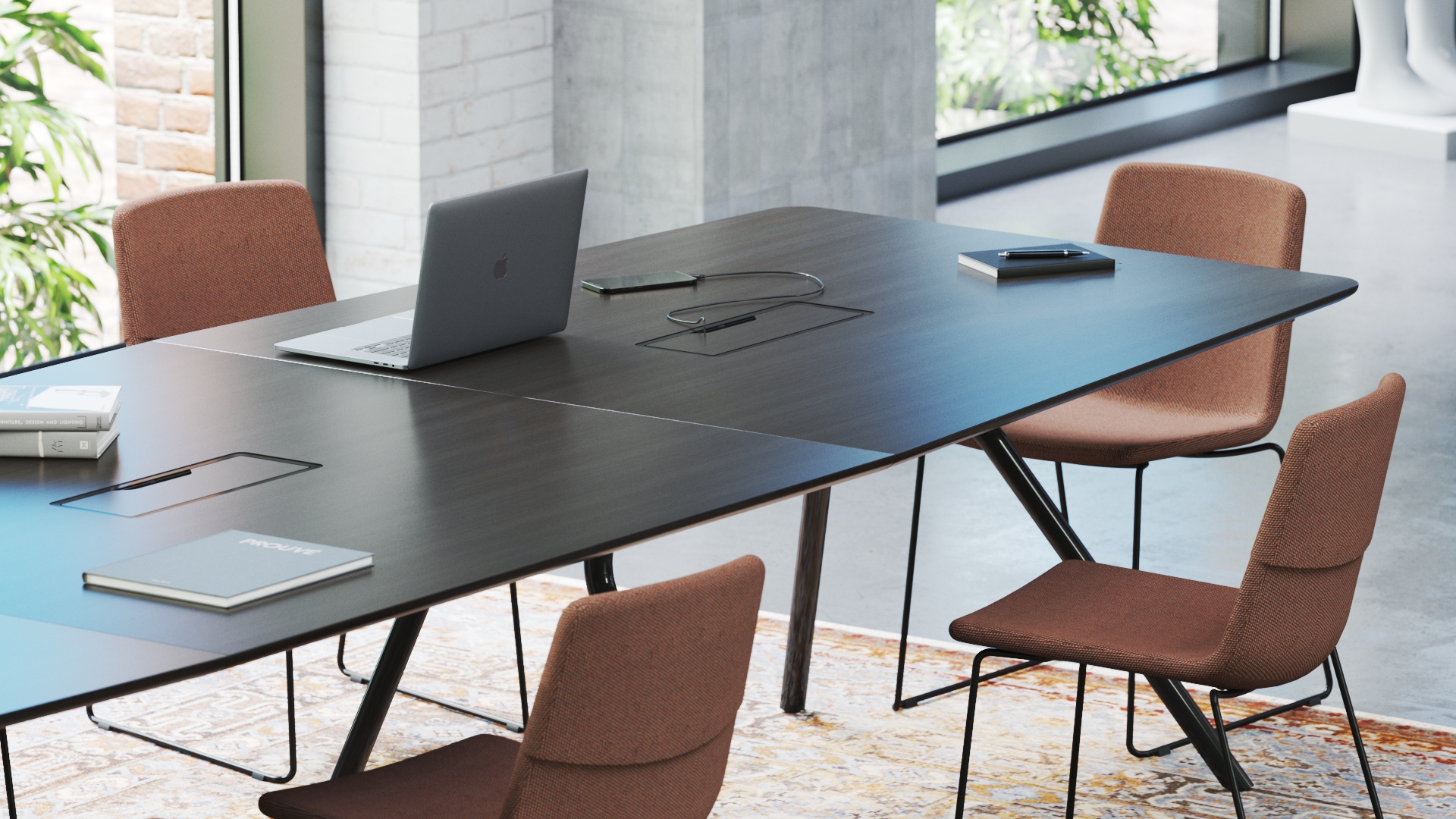 Table de réunion ARROW (8 places) Rectangulaire avec Bloc de Prises électriques. ARROW – Image 5