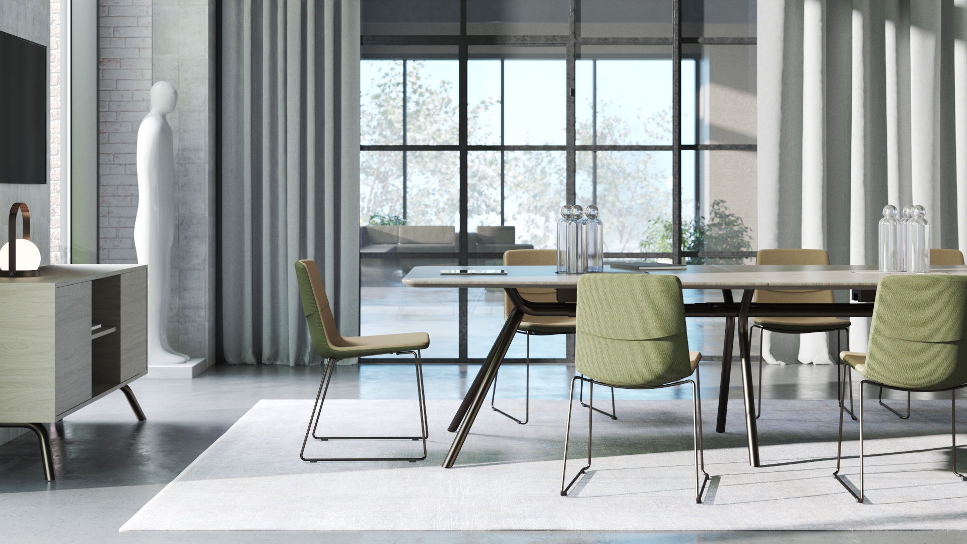 Table de réunion ARROW (8 places) Rectangulaire avec Bloc de Prises électriques. ARROW – Image 7