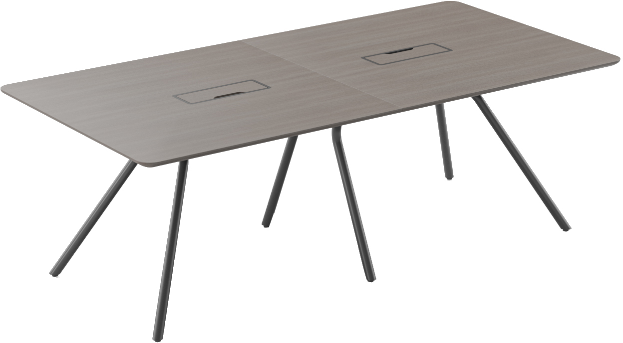Table de réunion ARROW (8 places) Rectangulaire avec Bloc de Prises électriques. ARROW