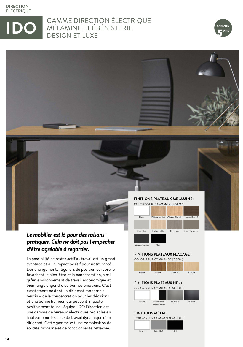 Bureau Electrique IDO Président Top Access Gauche Ebénisterie – Image 7