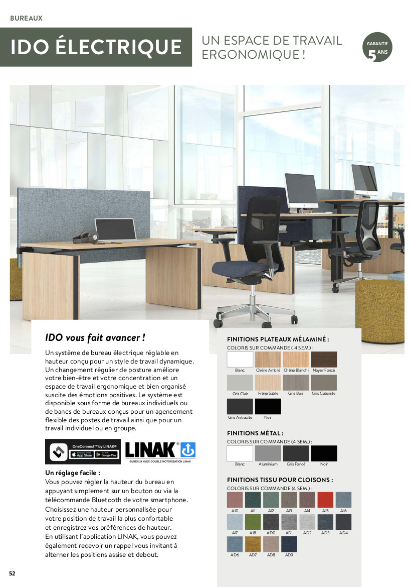 Bureau Direction MANAGER Electrique Noyer Top Access à Droite IDO – Image 4