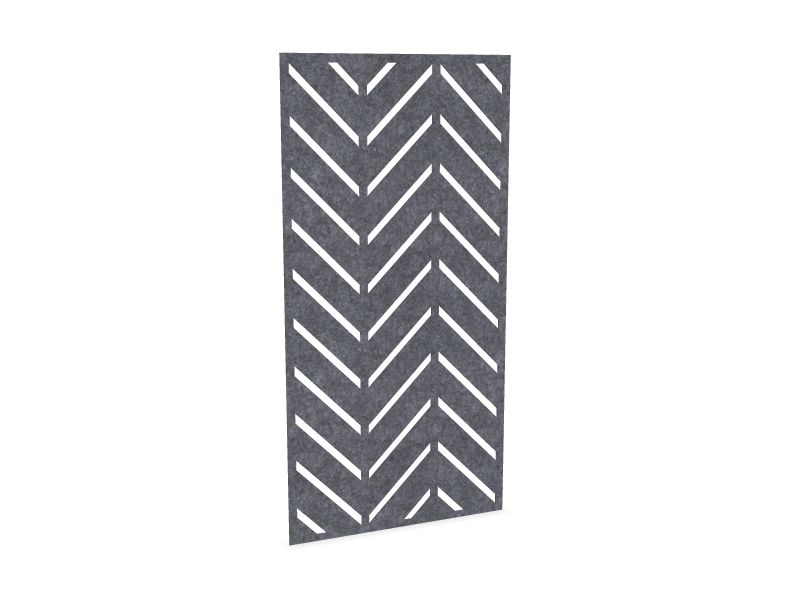 Cloison de séparation suspendue L1200 - Motif Chevron SANS ATTACHES - ACOUSTIK PET (50% de Matière Recyclée)