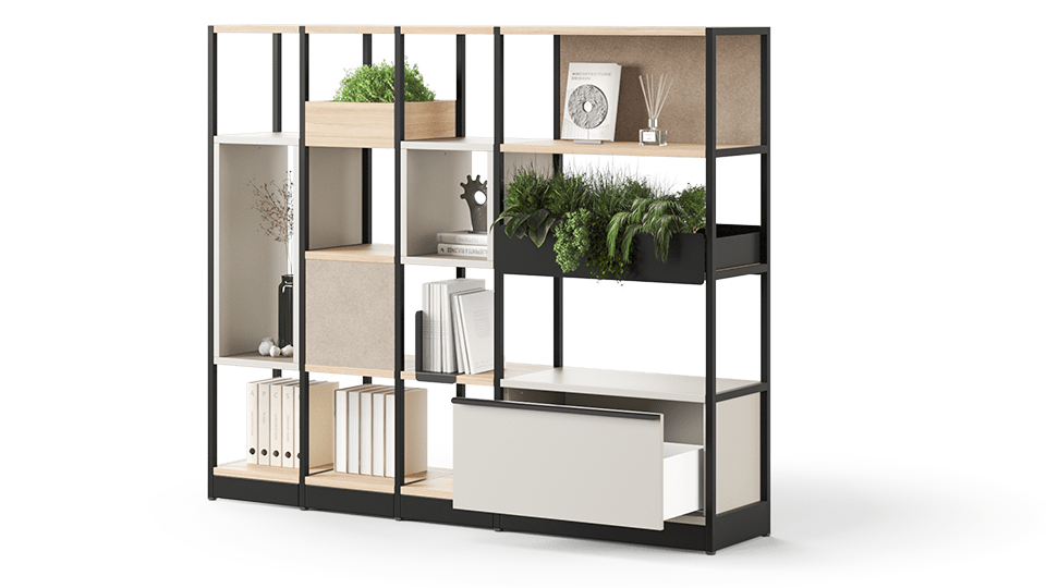 Bibliothèque 4 Niveaux avec caissons tiroirs COMBO – Image 4