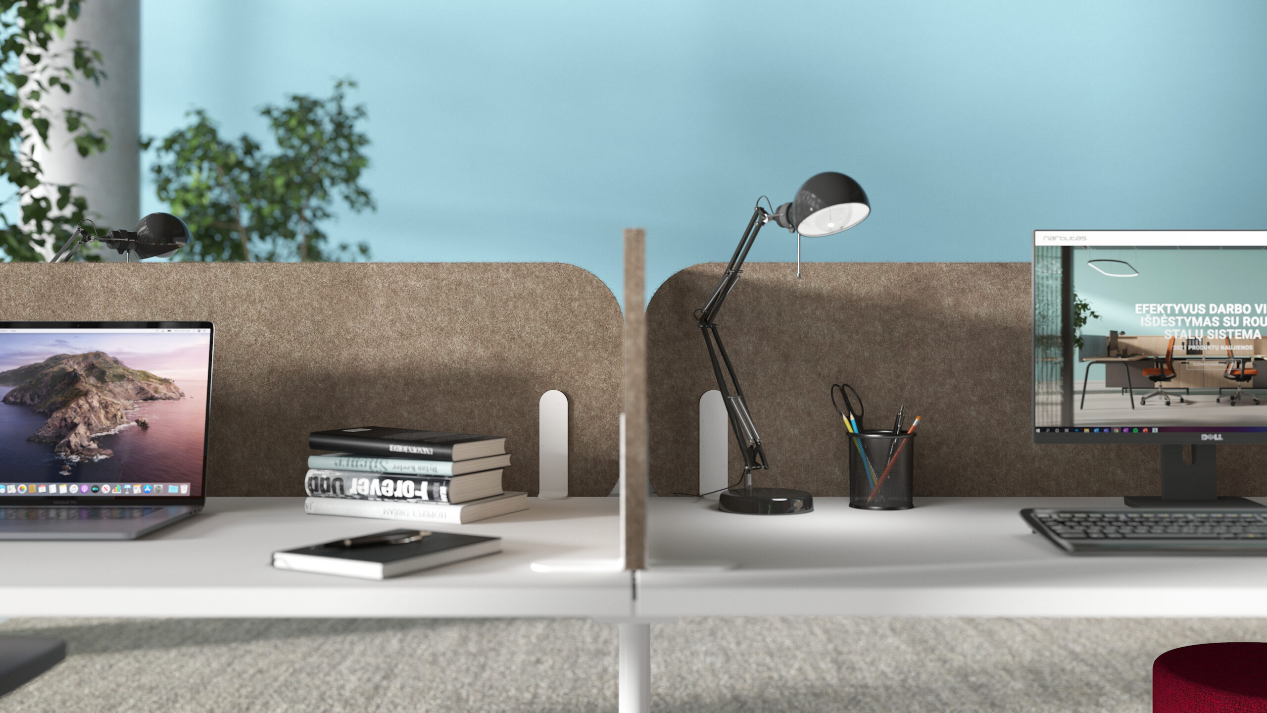 Cloison de séparation frontale en feutre PET pour bureau individuel ACOUSTIK PET (50% de Matière Recyclée) – Image 2