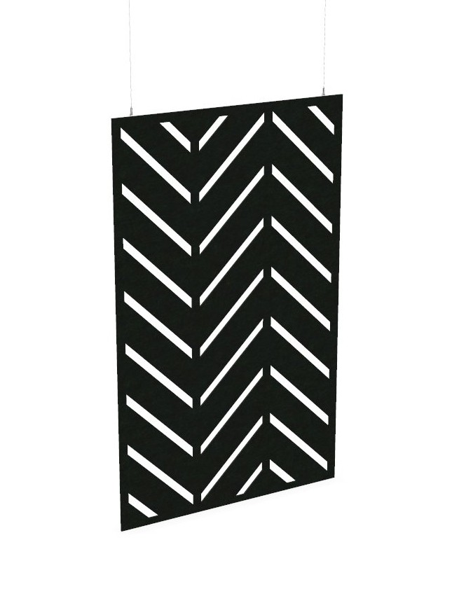 Cloison de séparation suspendue L1200 - Motif Chevron SANS ATTACHES - ACOUSTIK PET (50% de Matière Recyclée) – Image 22