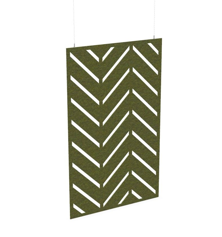 Cloison de séparation suspendue L1200 - Motif Chevron SANS ATTACHES - ACOUSTIK PET (50% de Matière Recyclée) – Image 23