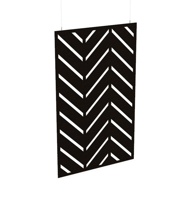 Cloison de séparation suspendue L1200 - Motif Chevron SANS ATTACHES - ACOUSTIK PET (50% de Matière Recyclée) – Image 19