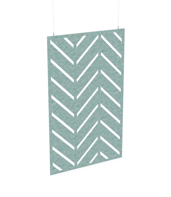 Cloison de séparation suspendue L1200 - Motif Chevron SANS ATTACHES - ACOUSTIK PET (50% de Matière Recyclée) – Image 25