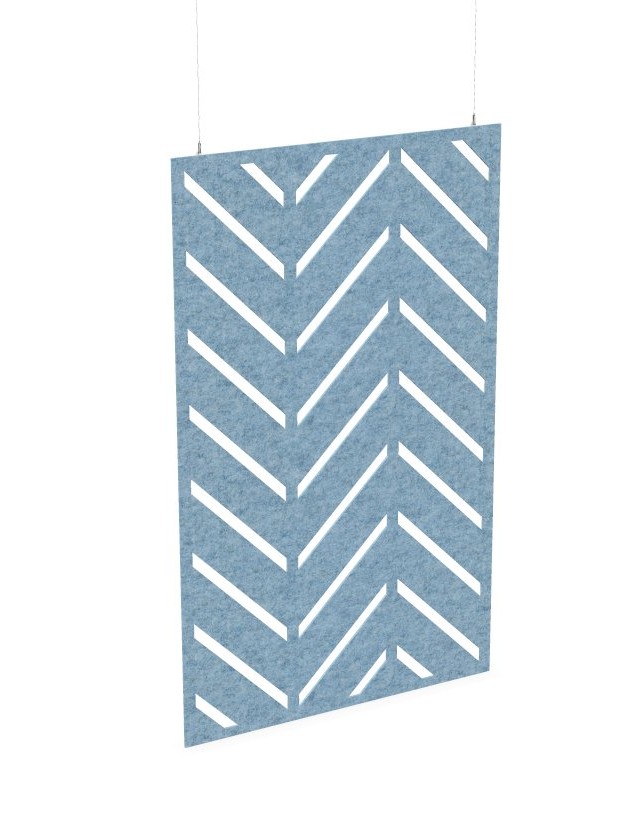 Cloison de séparation suspendue L1200 - Motif Chevron SANS ATTACHES - ACOUSTIK PET (50% de Matière Recyclée) – Image 14