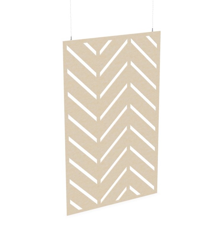 Cloison de séparation suspendue L1200 - Motif Chevron SANS ATTACHES - ACOUSTIK PET (50% de Matière Recyclée) – Image 17