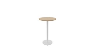 Mange debout Pieds métal Plateau Ø 700mm Chêne ambré Piètement blanc H 1080mm BISTRO