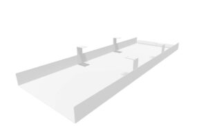 Goulotte passe câbles pour Bench ANNAKA - L1060 x P380 x HT110 mm, Blanc